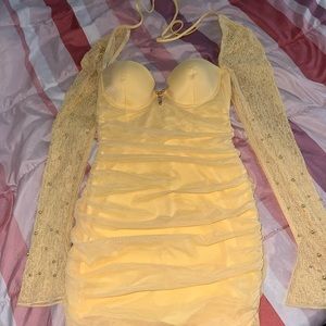 OHPOLLY Yellow embellished dress